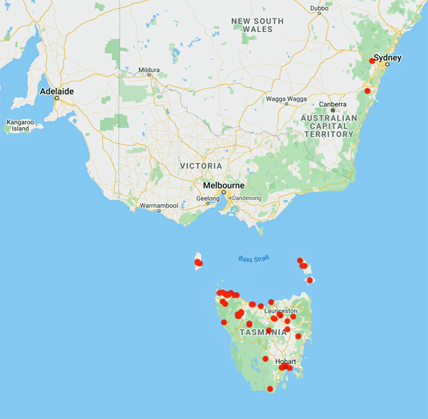 collecting locality map for 'Atkinson, H.B.'