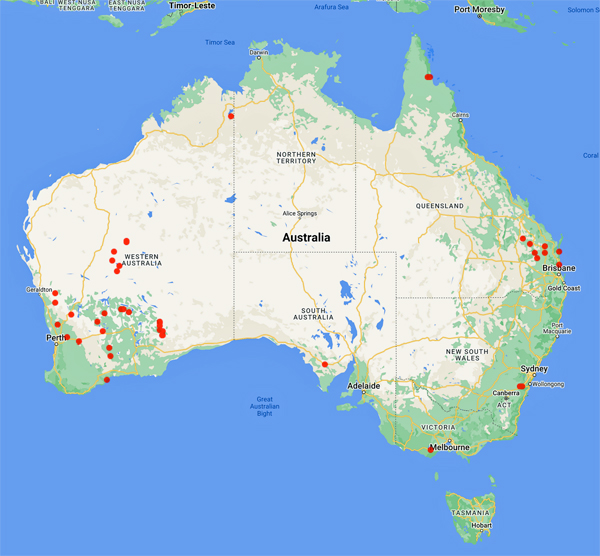 collecting locality map for 'Hodge, M.'