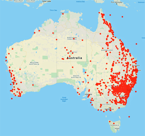 collecting locality map for 'Ingram, C.K.'