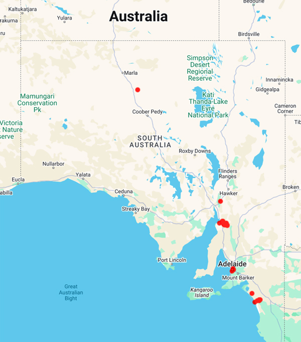 collecting locality map for 'James, C.T.'