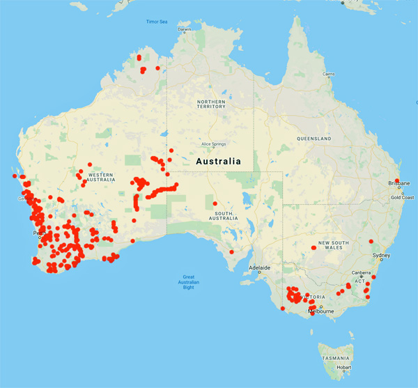 collecting locality map for 'Marriott, N.R.'