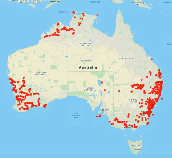 collecting locality map for 'McGillivray, D.J.