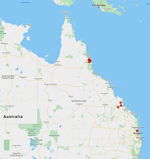 collecting locality map for 'Meston, A.'