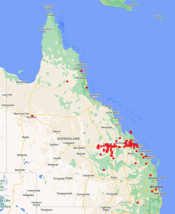 collecting locality map for 'O'Shanesy, P. or P.A.'