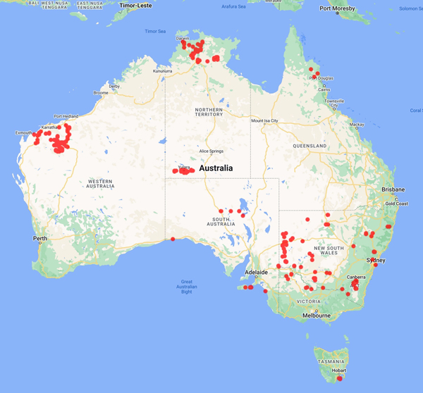 collecting locality map for 'Palmer, J.'