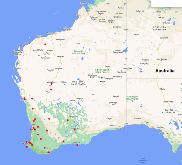 collecting locality map for 'Sharr, F.A.'