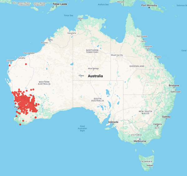 collecting locality map for 'Smith, B.H.'