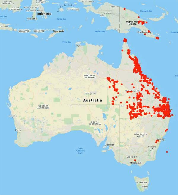 collecting locality map for 'Smith, L.S.'